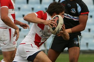 Cronulla Sharks U17's v St. Helen's Saints Academy action (Photo's : ourfootymedia)