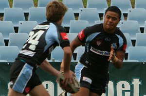 Cronulla Sharks U17's v St. Helen's Saints Academy action (Photo's : ourfootymedia)
