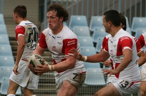 Cronulla Sharks U17's v St. Helen's Saints Academy action (Photo's : ourfootymedia)