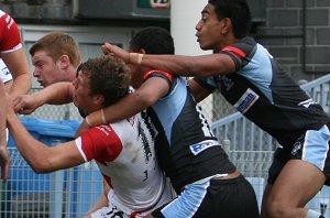 Cronulla Sharks U17's v St. Helen's Saints Academy action (Photo's : ourfootymedia)