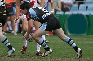 Cronulla Sharks U17's v St. Helen's Saints Academy action (Photo's : ourfootymedia)