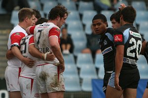 Cronulla Sharks U17's v St. Helen's Saints Academy action (Photo's : ourfootymedia)