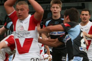 Cronulla Sharks U17's v St. Helen's Saints Academy action (Photo's : ourfootymedia)