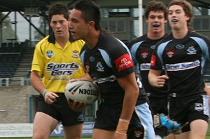 Cronulla Sharks U17's v St. Helen's Saints Academy action (Photo's : ourfootymedia)