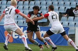 Cronulla Sharks U17's v St. Helen's Saints Academy action (Photo's : ourfootymedia)