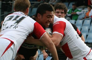 Cronulla Sharks U17's v St. Helen's Saints Academy action (Photo's : ourfootymedia)