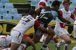 Cronulla Sharks U17's v St. Helen's Saints Academy action (Photo's : ourfootymedia)