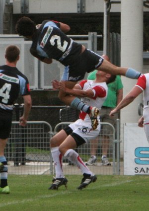 Cronulla Sharks U17's v St. Helen's Saints Academy action (Photo's : ourfootymedia)