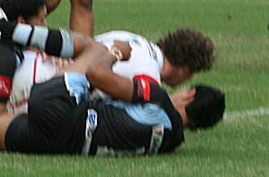 Cronulla Sharks U17's v St. Helen's Saints Academy action (Photo's : ourfootymedia)