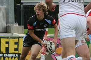 Cronulla Sharks U17's v St. Helen's Saints Academy action (Photo's : ourfootymedia)