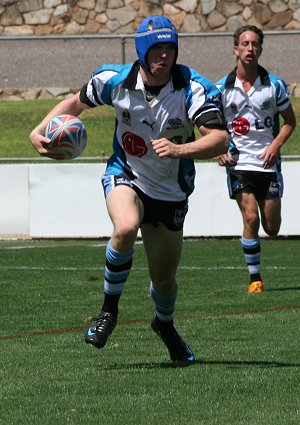 Nick Ratcliffe hard a gr8 game for the Sharks - Raiders vs Sharks - Matthew's Cup trial action (Photo : ourfooty media)