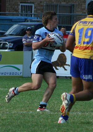 James Spencer looking for somewhere to run - Parramatta Eels v Cronulla Sharks SG Ball rnd 6 action (Photo's : ourfooty media)