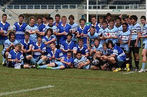 Cronulla Sharks U14 Dev with the Group 10 U15's @ Shark Park (Photo : ourfootymedia)