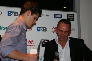 Jason Grey accepts his Players Award - Sharks Junior Rep Award night (Photo's : ourfootymedia)