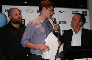 Jason Grey accepts his Players Award - Sharks Junior Rep Award night (Photo's : ourfootymedia)