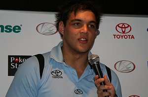 Joel TUBBS with the SG Ball Coaches Award (Photo : ourfootymedia)