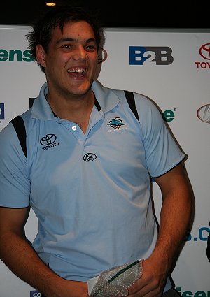 Joel TUBBS with the SG Ball Coaches Award (Photo : ourfootymedia)