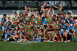 Cronulla Sharks U14's Academy with the Junior Rabbitoh's Team (Photo : OurFootyMedia)
