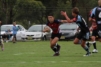 Sharks Academy v South West Sydney Academy of Sport u14s action (Photo : OurFootyMedia) 