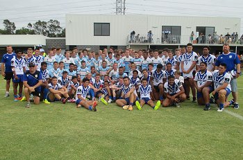 Cronulla Sharks Academy u15s & Canterbury - Bankstown BULLDOGS Combined Team Photo (Photo : steve monty / OurFootyMedia) 
