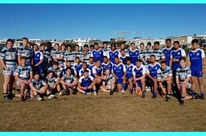 Cronulla Sharks Academy u17s and Canterbury Bulldogs after their trial match (Photo : Steve Montgomery / Cronulla Sharks)