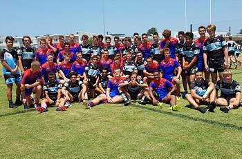 Cronulla Sharks and the Newcastle Knights Harold Matthews Trial Match TeamPhoto (Photo : steve montgomery / OurFootyTeam.com)