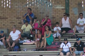 Some of the Cronulla Sharks parents who went to Nyngan to watch the boys 