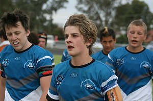 Luke Dodge, Harry Day & Luke Manahan walk of the field 