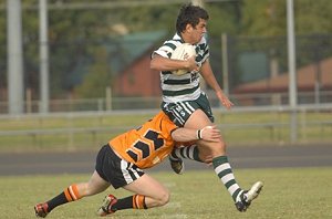 Jordan Hay makes a charge for CYMS first grade against Nyngan during the 2010 Group 11 season.
