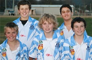 Luke Morris and Omar Abdul-Rahim; front Wayde Egan, Matt Swift and John Morgan