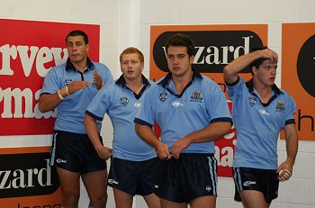 Ben Jones and the NSW U17's preparing for the game against Queensland U17's Telstra Stadium (Photo: ourfooty media) 