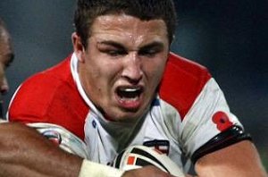 Sam Burgess in action at the Four Nations tournament.