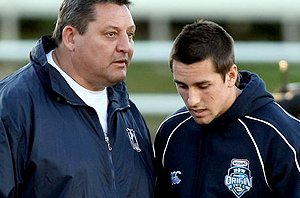 Mitchell Pearce & Steve 'Blocker' Roach at NSW SOO training