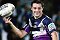 And for my next trick … Cooper Cronk celebrates scoring a try for the Storm during their victory over the Sharks last night.