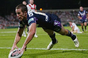 Try time ... Steve Turner touches down for a four-pointer (Getty Images)