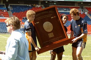 Westfields players carry the Buckley Shield 