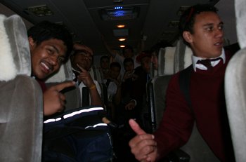 On the Bus with the Hills SHS boyz (Photo : ourfootymedia)