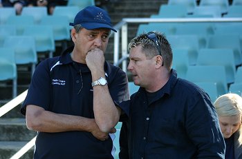 Steve Freeborn & Kevin Stacey from Chifley plan their next move (Photo : ourfootymedia)
