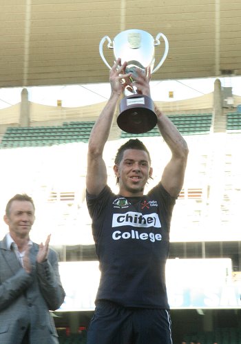 Michael Compton Hold the 1st ARL Schoolboys TROPHY (Photo : ourfootymedia)