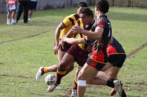 ARL Schoolboys Cup - Holy Cross Catholic College v Illawarra SHS action @St Marys Stadium (Photo : JOHN / OurFootyMedia)