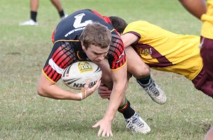 ARL Schoolboys Cup - Holy Cross Catholic College v Illawarra SHS action @St Marys Stadium (Photo : JOHN / OurFootyMedia)