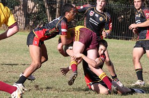 ARL Schoolboys Cup - Holy Cross Catholic College v Illawarra SHS action @St Marys Stadium (Photo : JOHN / OurFootyMedia)
