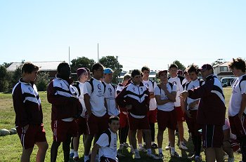 Coach Don Saunders talks to the boys