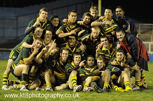 AIS celebrate their great victory over the Warrington Academy (Photo : KT8 Photography)