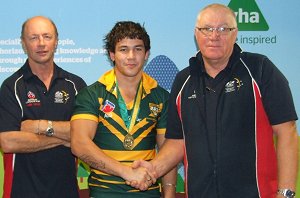 AIS Head coach Brian Johnson, Dylan Cartwright & Col Matthews ( Photo : Dave Norman )