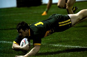 Jack CREIGHTON dives in for his try against the Welsh u18's