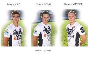 French u19 players - Tony Maurel, Yoann Didone and Damien Wastjer 