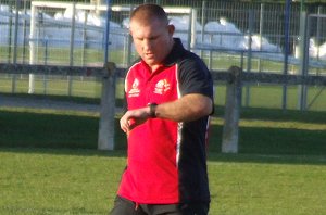 AIS coach Mr. Brad DREW on the training paddock in France (Photo : Dave Norman?) 