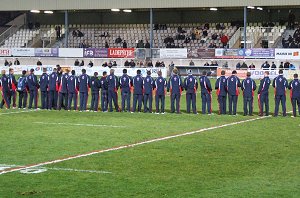AIS team introduced to the crowd at the Toulouse v Lezignan match