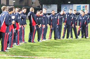 AIS team introduced to the crowd at the Toulouse v Lezignan match